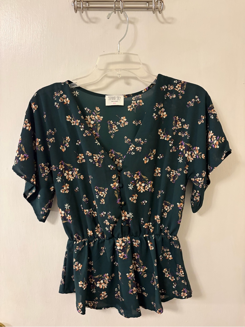 Sienna Sky Dark Green Floral Blouse